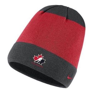 BRAND NEW youth boy girl nike team Canada black & red beanie / toque / hat